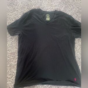 MENS BLACK V NECK POLO
